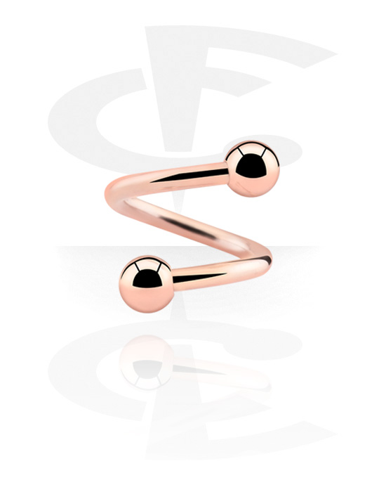 Spirale, Spirala, Kirurški čelik pozlaćen ružičastim zlatom 316L