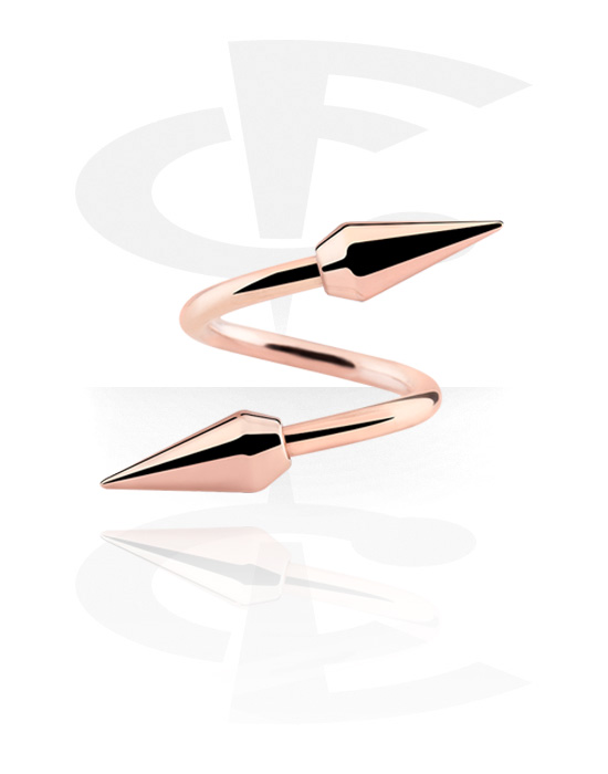 Spirals, Spiral with cones, Rose Gold Plated Surgical Steel 316L