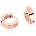 Náušnice, Huggie náušnice, Chirurgická ocel 316L pozlacená růžovým zlatem