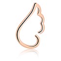 Pírsingové krúžky, Spojitý krúžok v tvare krídla (chirurgická oceľ, ružové zlato, lesklý povrch), Chirurgická oceľ 316L pozlátená ružovým zlatom