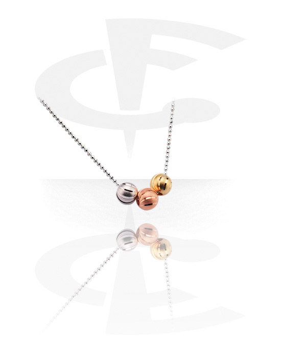 Necklaces, Fashion Necklace with balls, Plated Brass