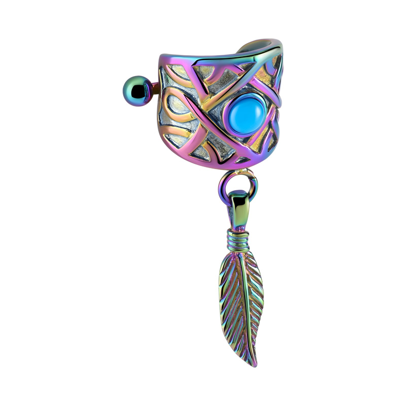 Piercing hélix avec pendentif plume Acier chirurgical 316L Helix & Tragus