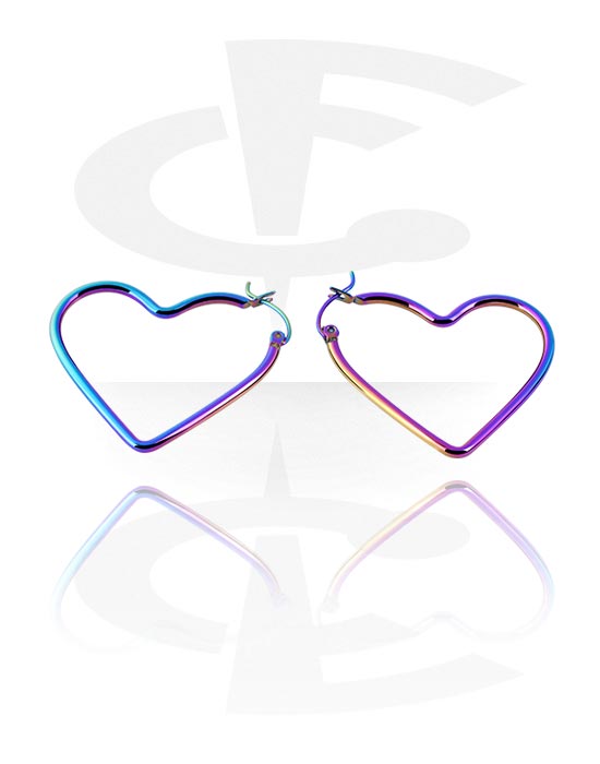 Earrings, Studs & Shields, Earrings with heart design, Surgical Steel 316L