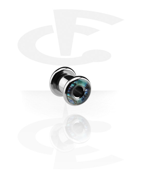 Tunnels & Plugs, Flesh Tunnel with Mother of Pearl, Surgical Steel 316L