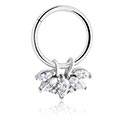 Piercing ad anello, Multi-purpose clicker (acciaio chirurgico, argento, finitura lucida) con ciondolo e cristallini, Acciaio chirurgico 316L