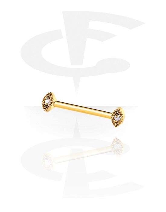 Nipple Piercings, Internally Threaded Nipple Barbell, Surgical Steel 316L, Gold Plated Surgical Steel 316L