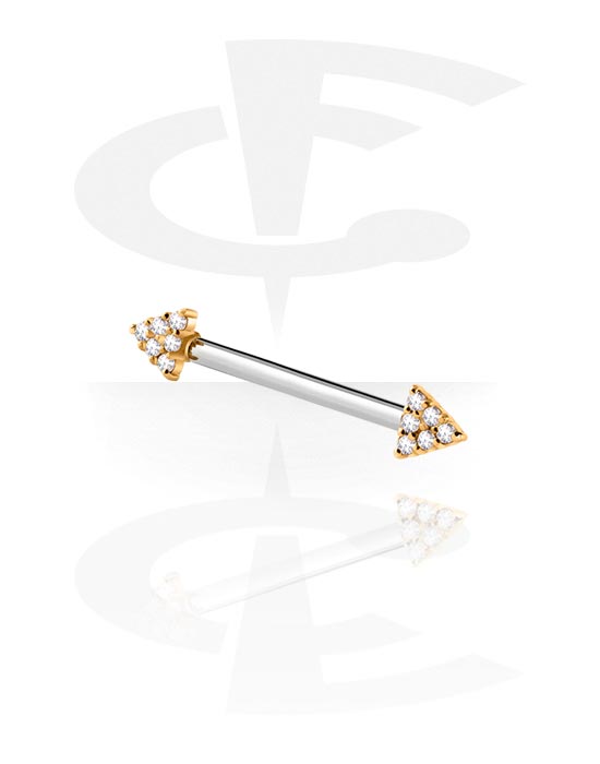 Nipple Piercings, Nipple Barbell, Surgical Steel 316L, Gold Plated Surgical Steel 316L