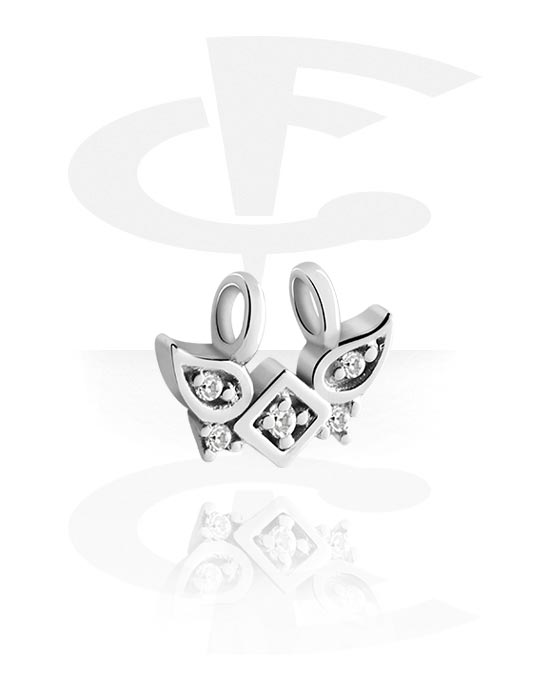 Kulor, stavar & mer, Sliding Jeweled Charm for Hinged Segment Ring, Kirurgiskt stål 316L
