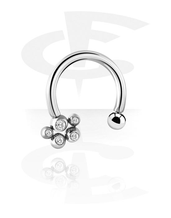 Circular Barbells, Circular barbell med kristallstenar, Kirurgiskt stål 316L