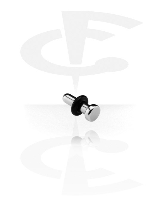 Piercings nez & Septums, Piercing nez droit (acier chirurgical, argent, finition brillante) avec o-ring, Acier chirurgical 316L, Silicone