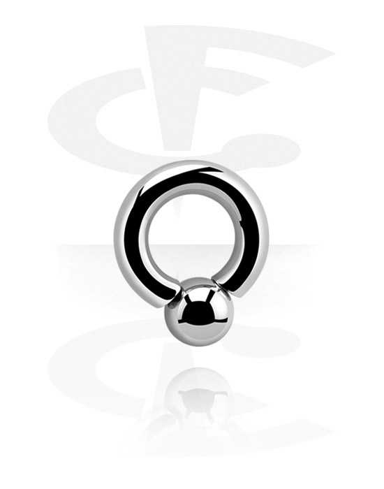 Anéis piercing, Ball closure ring (aço cirúrgico, prata, acabamento brilhante) com bola com rosca interna, Aço cirúrgico 316L