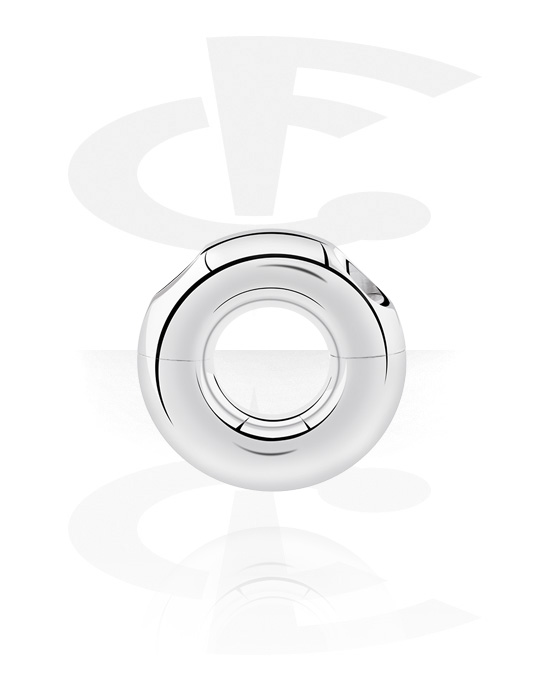 Alke za piercing, Segmentni prsten (kirurški čelik, srebrna, sjajna završna obrada) s vijkom, Kirurški čelik 316L