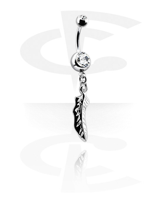 Curved Barbells, Jeweled Banana with Charm, Surgical Steel 316L
