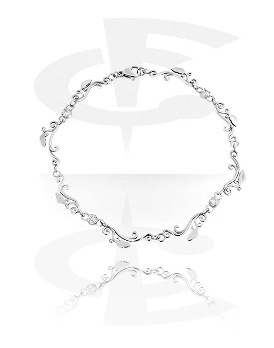 Bracelets de cheville, Chaîne de cheville avec pierres en cristal, Acier chirurgical 316L