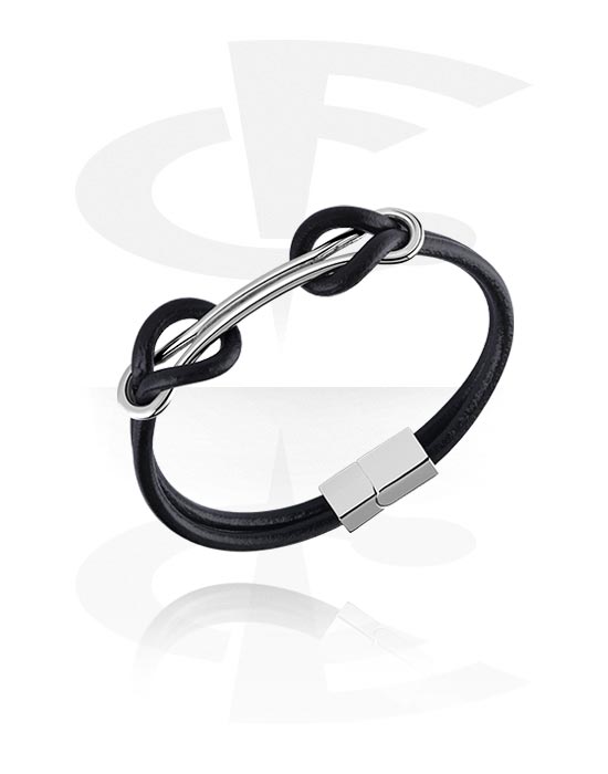 Armband, Modearmband, Kirurgiskt stål 316L, Läder