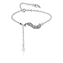 Náramky, Retiazkový náramok s Motív pierko a Kryštálový kameň, Chirurgická oceľ 316L