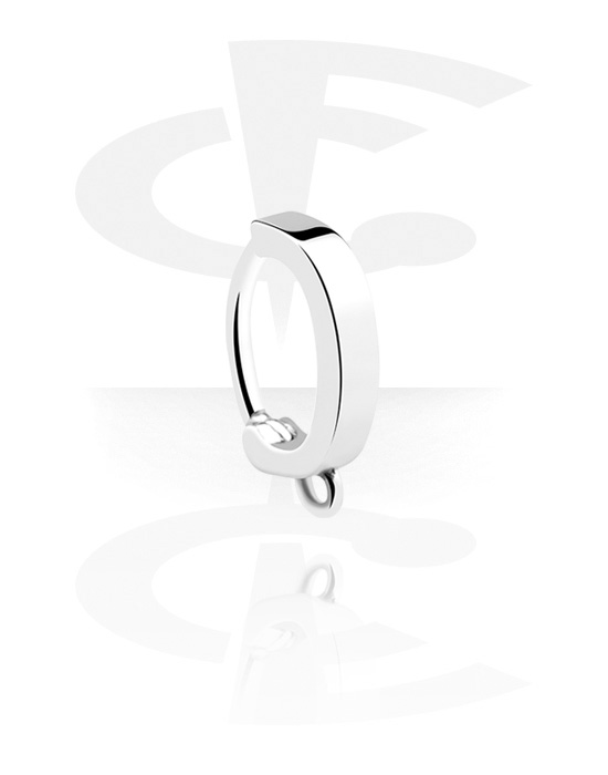 Banane, Clicker da ombelico (acciaio chirurgico, argento, finitura lucida) con anellino per accessori, Acciaio chirurgico 316L