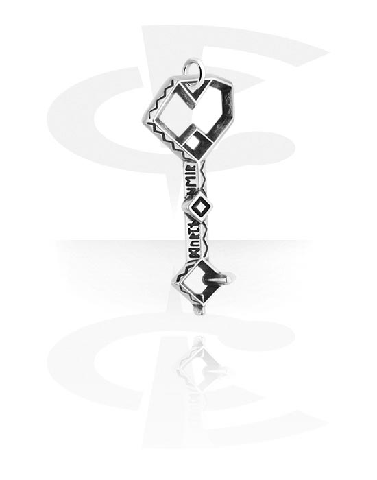 Kuličky, kolíčky a další, Přívěsek (chirurgická ocel, stříbrná, lesklý povrch) s designem klíč, Chirurgická ocel 316L