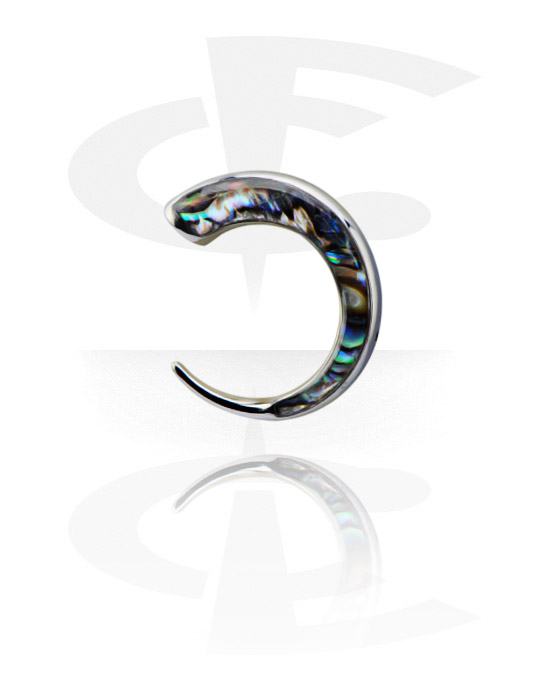 Rozpychacze, Surgical Steel Cast "Mother of Pearl" Crescent, Surgical Steel 316L