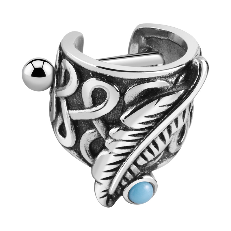 Piercing hélix avec motif plume Acier chirurgical 316L Helix & Tragus