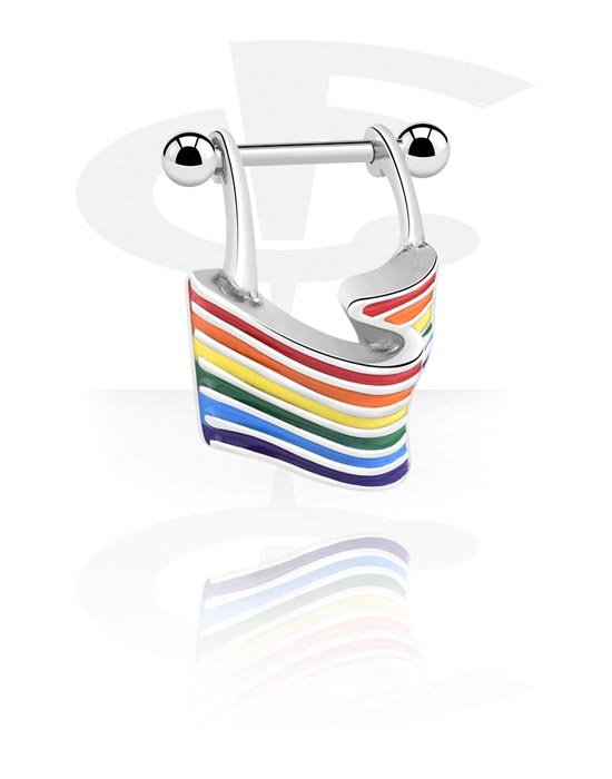 Helix & Tragus, Helix piercing val vel rainbow colours, Sebészeti acél, 316L