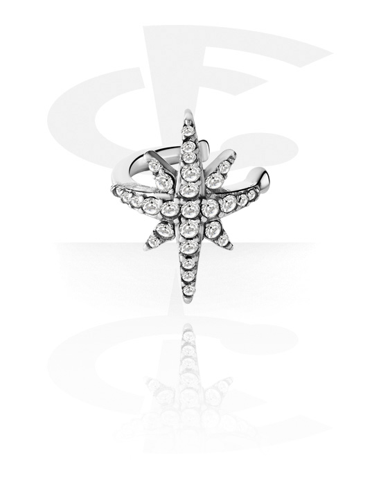 Falešné piercingové šperky, Ušní manžeta s krystalovými kamínky, Chirurgická ocel 316L