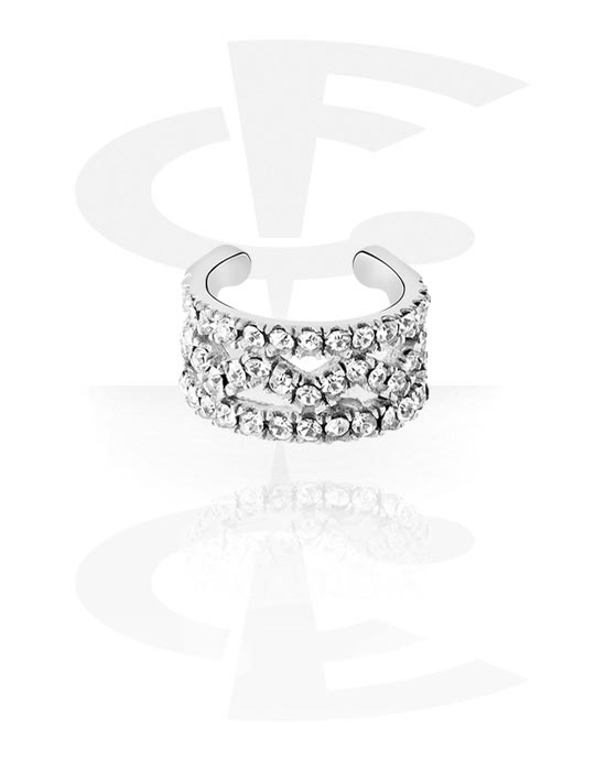 Falešné piercingové šperky, Ušní manžeta s krystalovými kamínky, Chirurgická ocel 316L