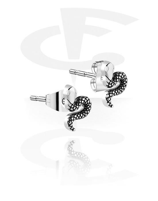 Earrings, Studs & Shields, Ear Studs with snake design, Surgical Steel 316L