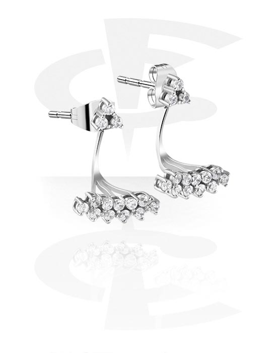 Brincos, Studs de orelha com pedras de cristal, Aço cirúrgico 316L