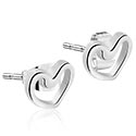 Uhani, uhančki in ščiti, Uhančki s/z Dizajn srce, Kirurško jeklo 316L