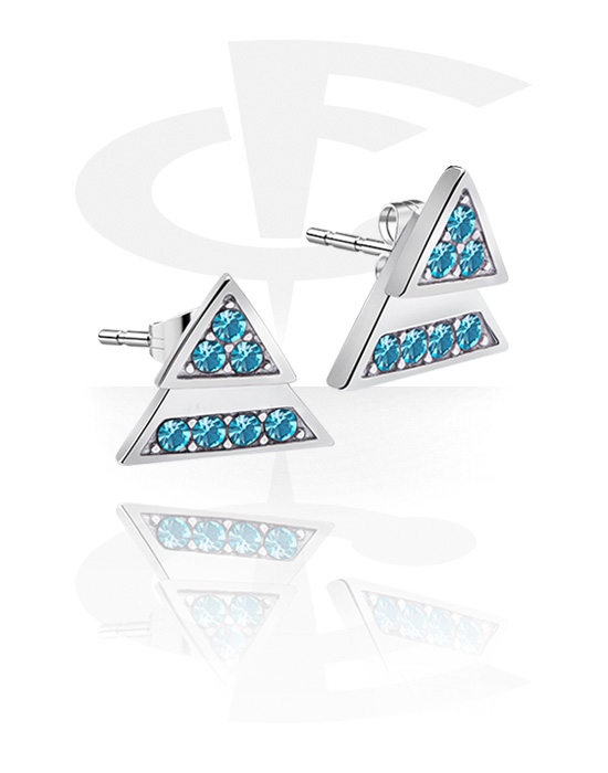 Earrings, Studs & Shields, Ear Studs with crystal stones, Surgical Steel 316L