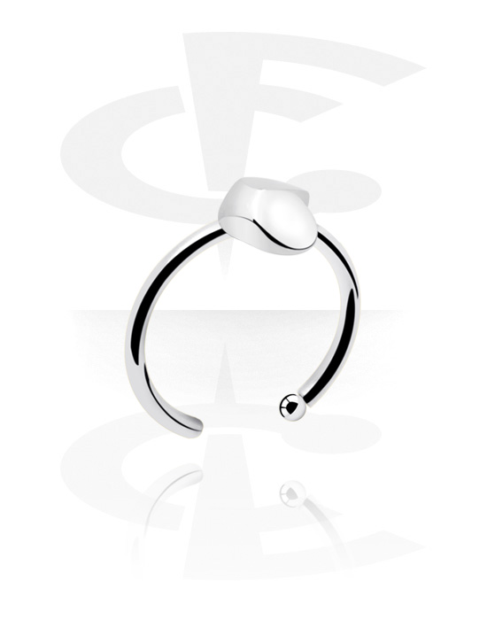 Nesestaver og -ringer, Åpen nesering (kirurgisk stål, sølv, skinnende finish), Kirurgisk stål 316L