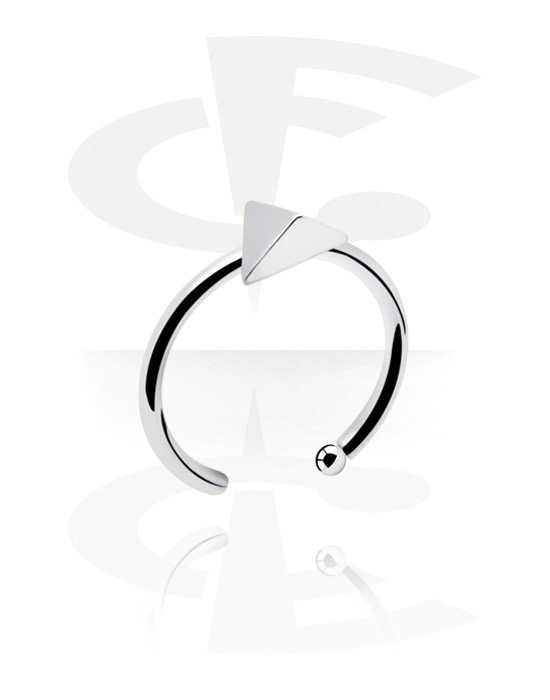 Nose Jewellery & Septums, Open nose ring (surgical steel, silver, shiny finish), Surgical Steel 316L