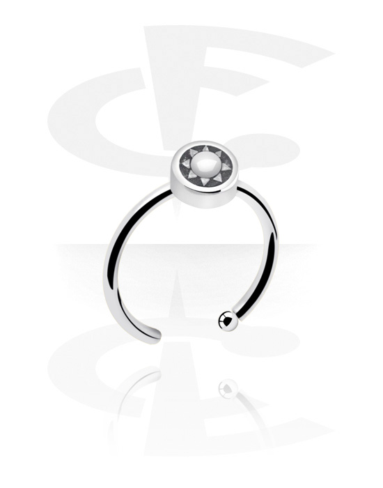 Orr-ékszerek és Septum-ok, Open nose ring (surgical steel, silver, shiny finish), Sebészeti acél, 316L
