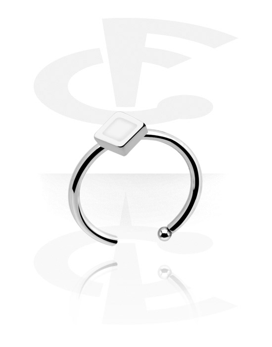 Nesestaver og -ringer, Åpen nesering (kirurgisk stål, sølv, skinnende finish)