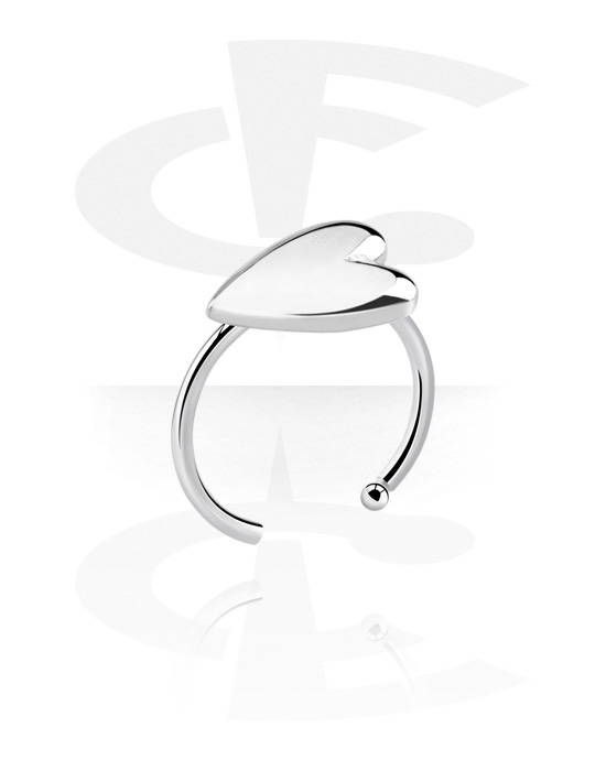 Nose Jewellery & Septums, Nose Ring with heart design, Surgical Steel 316L
