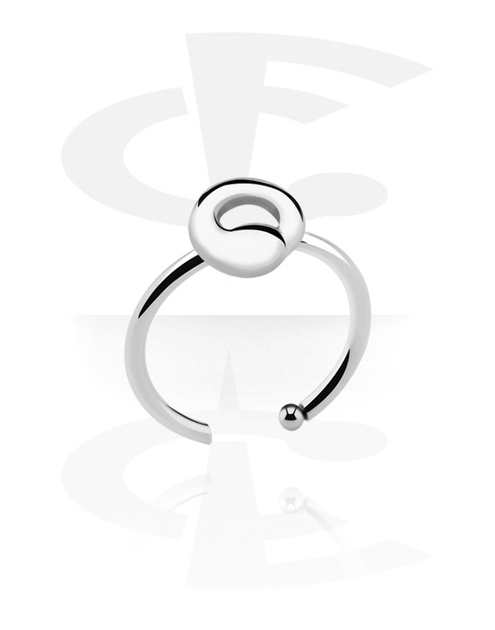 Nose Jewelry & Septums, Open nose ring (surgical steel, silver, shiny finish), Surgical Steel 316L