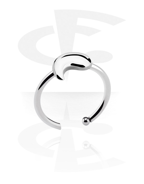 Nesestaver og -ringer, Åpen nesering (kirurgisk stål, sølv, skinnende finish), Kirurgisk stål 316L