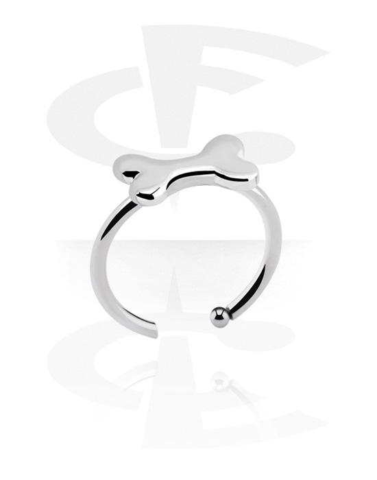 Näspiercingar, Open nose ring (surgical steel, silver, shiny finish), Kirurgiskt stål 316L