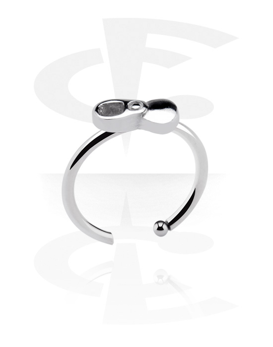 Nose Jewelry & Septums, Open nose ring (surgical steel, silver, shiny finish), Surgical Steel 316L
