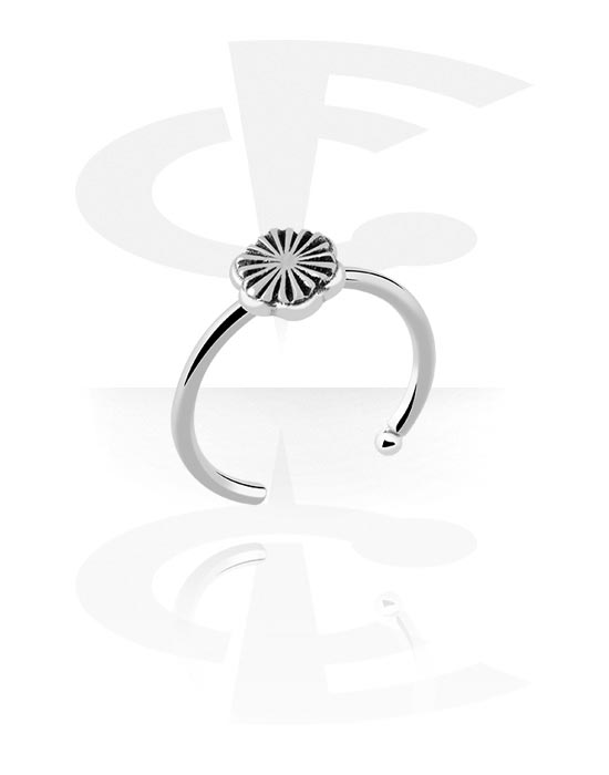 Orr-ékszerek és Septum-ok, Open nose ring (surgical steel, silver, shiny finish), Sebészeti acél, 316L