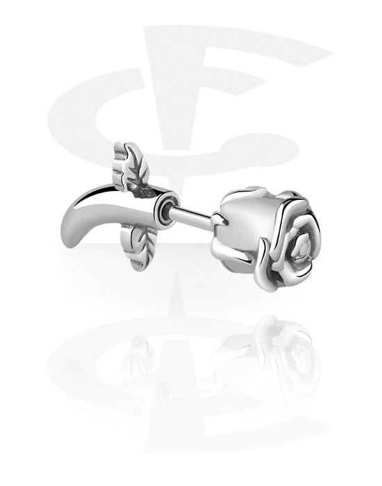 Falešné piercingové šperky, Falešný plug s designem růže, Chirurgická ocel 316L
