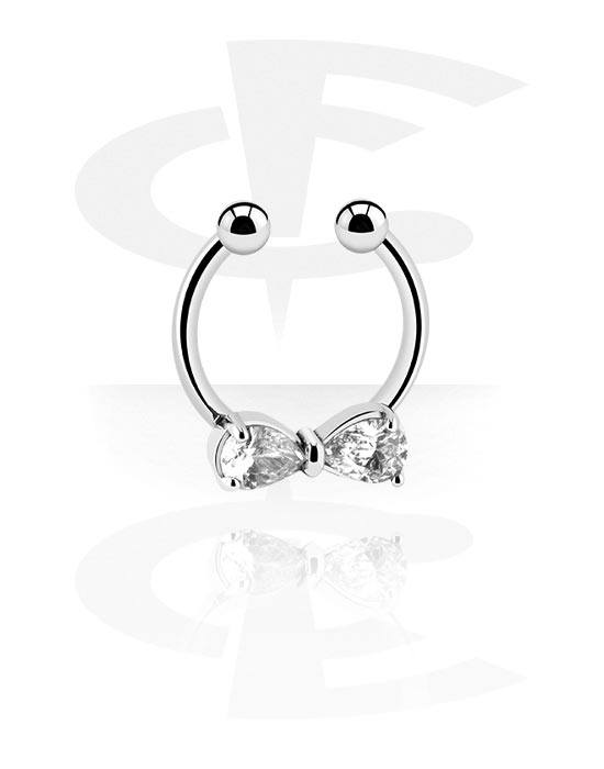 Fake Piercings, Fake septum with bow design, Surgical Steel 316L