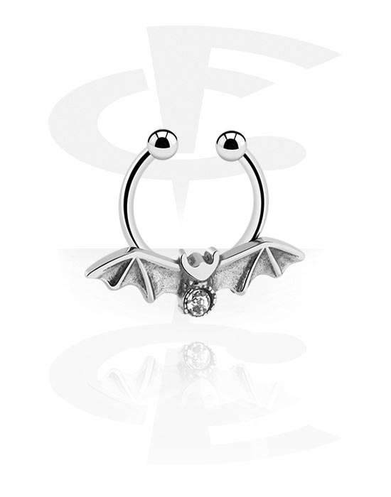 Falešné piercingové šperky, Falešný septum s designem netopýr, Chirurgická ocel 316L