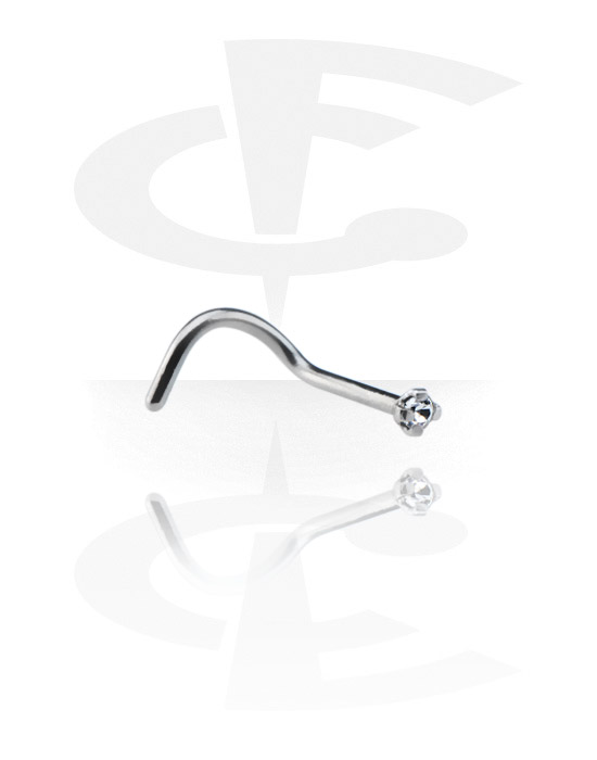 Nesestaver og -ringer, Curved Nose Stud, Surgical Steel 316L