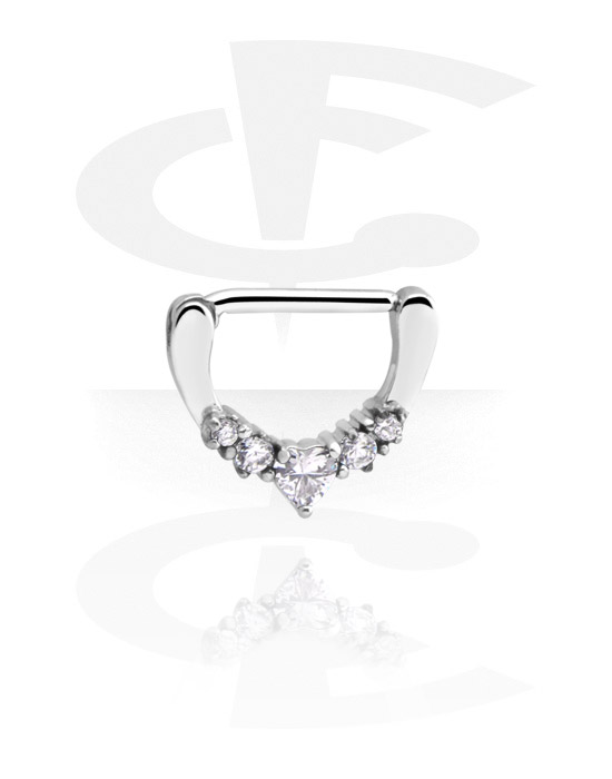 Nipple Piercings, Nipple Clicker with crystal stones, Surgical Steel 316L