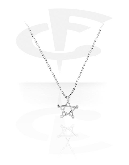 Necklaces, Fashion Necklace with Crystal Star, Plated Brass