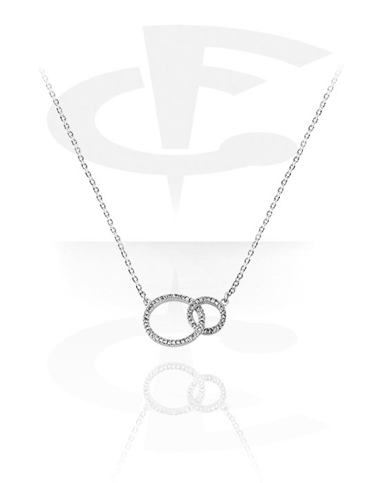Ogrlice, Modna ogrlica s/z obeskom s kristalnimi kamni, Kirurško jeklo 316L