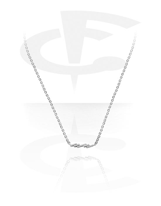 Halsband, Modehalsband med pendant with crystal stones, Kirurgiskt stål 316L