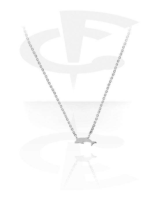 Ogrlice, Modna ogrlica s dizajnom dupina, Kirurški čelik 316L